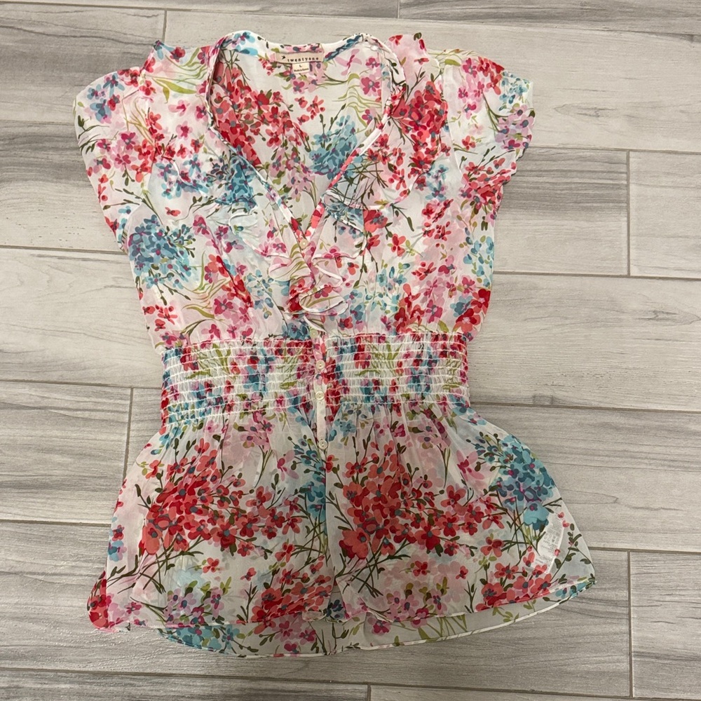 Forever 21 Multicolor Floral Blouse